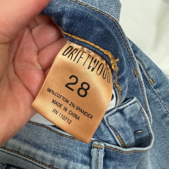 DRIFTWOOD Colette Embroidered Cropped Jeans Released Hemline Boho Women’s Sz 28 - Picture 10 of 13